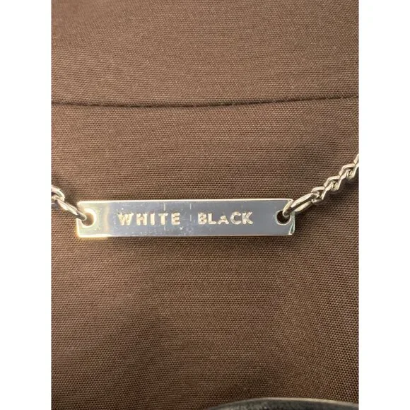 White House Black Market Women's Brown Long Coat XL EUC Button Lined 7246 - Picture 6 of 12